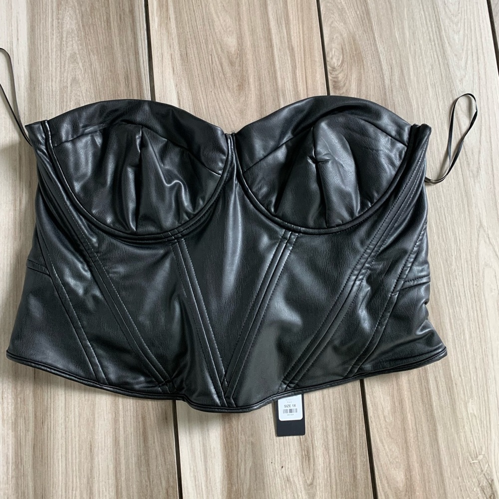 Fashion nova leather corset top